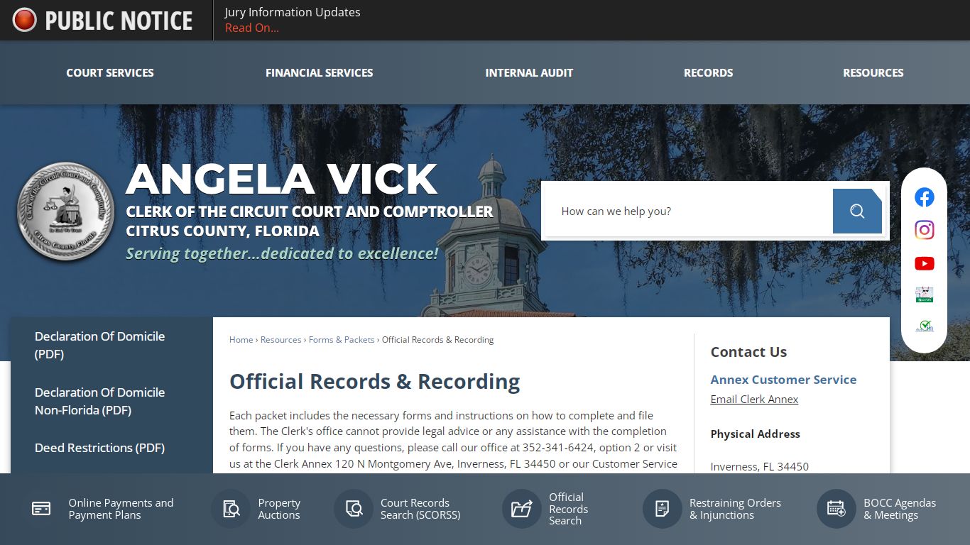 Official Records & Recording | Citrus County Clerk of ...